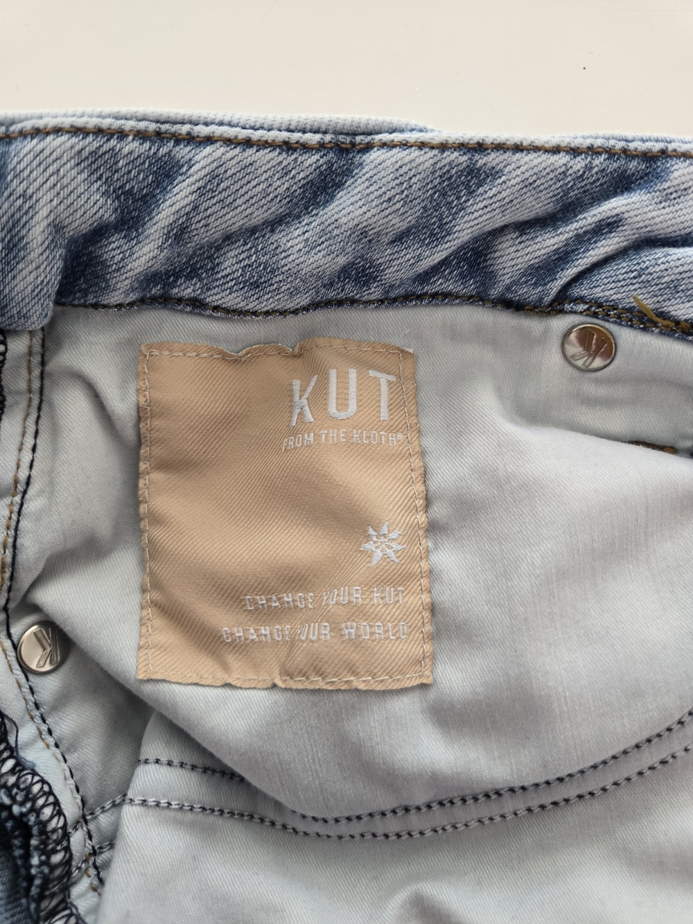 KUT from the Kloth Fab Ab Wide-Leg High Rise Light Wash Blue Jeans Size 12 - Picture 9 of 16